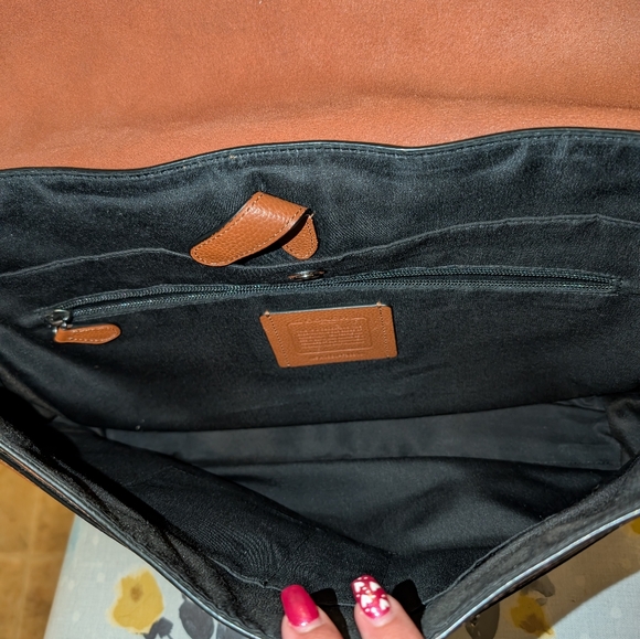 COACH Hudson Saddle Pebbled Brown Leather Messenger Bag - Picture 7 of 11